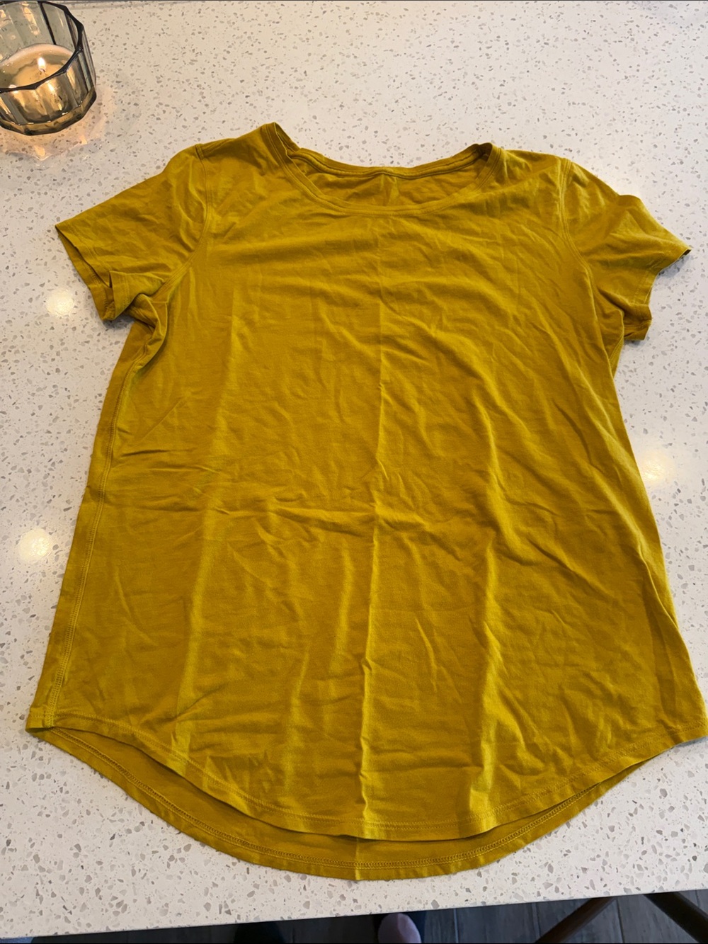 lululemon athletica Mustard Short Sleeve Crew Tee